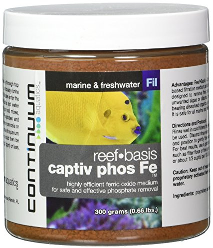 Continuum Aquatics Reef-Basis Captiv Phos Fe - Highly efficient ferric Oxide Filtration Media for Safe and Effective Phosphate Removal in Marine, Reef and Freshwater Aquaria 300-g