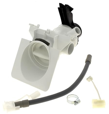 Bauknecht / Whirlpool Ablaufpumpe, Laugenpumpe, Magnettechnikpumpe mit Pumpenstutzen und Filter für Waschmaschine - 481231028144, 481231018458