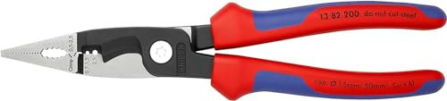 Knipex Alicate para instalaciones eléctricas negro atramentado, con fundas multicomponentes 200 mm 13 82 200