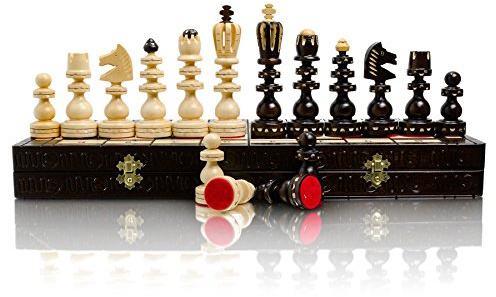 Exklusive römischen Extra groß 53cm/20,8 In gesetzt schöne hölzerne Schach