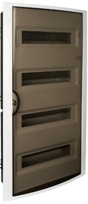 Solera - Mod. 5270PF – Scatola di Distribuzione, con Cornice e Porta Colore: Bianco Dimensione: 320 mm x 670 mm x 75 mm. Fino a 56 Elementi. Da incasso. PTA. Colore: Fumé.