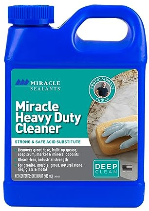 Miracle Sealants Miracle Heavy Duty Non-Acidic Cleaner, Tile & Stone Cleaner & Grout Haze Remover, Quart