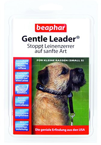 beaphar Gentle Leader® für Hunde | Erziehnungshilfe für Leinenzerrer | Besser führen & kontrollieren | Trainings-Halsband für Hunde | Farbe: Schwarz | Größe S