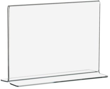 10 Stück T-Ständer/Werbeaufsteller DIN A6 Querformat aus Acrylglas - Zeigis®