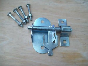 Ironmongery World Oval Padbolt Pad Bolt Shed Gate Garage Door Padlock Bolt Lock Reversible - ZINC Plated