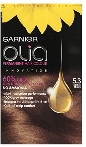 3 x Garnier Olia Permanent Hair Colour 5.3 Golden Brown