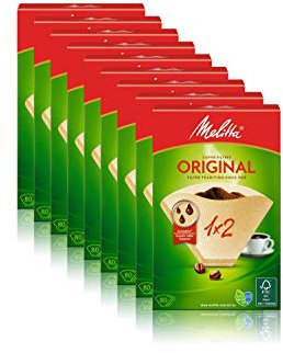 Melitta filtro per caffè 1 x 2/80 naturale marrone (9 x confezione da 80 filtri)