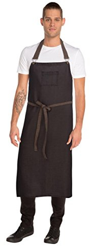 Chef Works Unisex Boulder Chefs Bib Apron, Brown Black, One Size