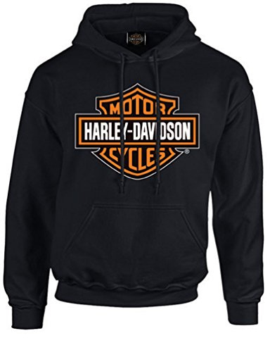 Harley-Davidson Herrars bar & sköld pullover fleece huvtröja tröja, svart