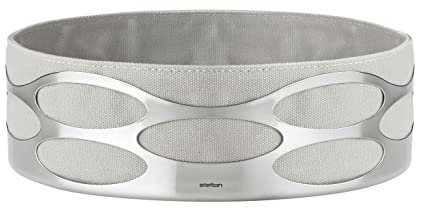 Stelton x-28-3-1 Embrace Brotschale, Edelstahl, Chalk, 23 x 23 x 7 cm