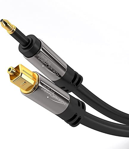KabelDirekt – Cavo ottico audio digitale Mini-TOSLINK con protezione del segnale – 6m (Mini-TOSLINK a TOSLINK, cavo digitale S/PDIF/cavo ottico per soundbar, sistemi stereo/amplificatori, Hi-Fi)
