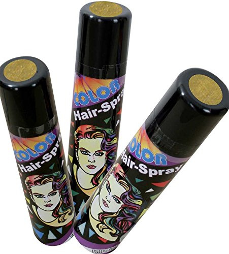 Spray per capelli Color per carnevale e carnevale, diversi colori, 100 ml, resa massima (oro)