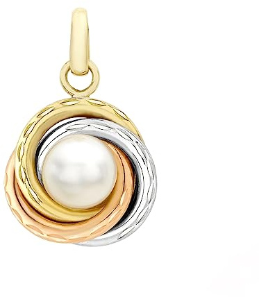 CARISSIMA Damen-Kette 375 9 Karat (375) Tricolor Synthetische Perle 0.6 cm