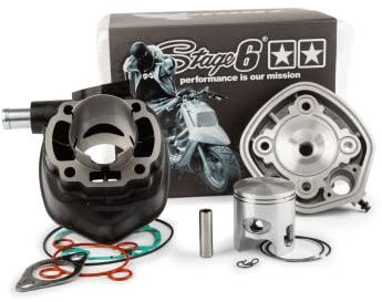 Zylinder Kit Stage6 Streetrace 70ccm, Minarelli liegend LC | Kolbenbolzen 10 mm, wassergekühlt, Grauguss, 2-Ring Kolben kompatibel mit Aprilia SR 50 Racing LC bis Bj. 2000