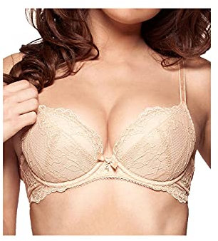 Gossard Superboost Lace Plunge Women's Bra Nude 34B