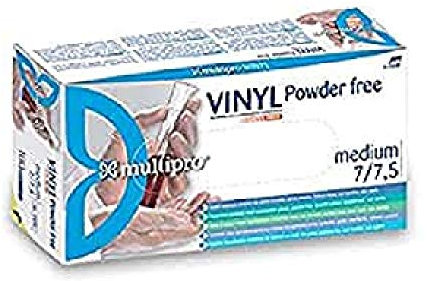 Multipro - Guante de vinilo, L, transparente, 100