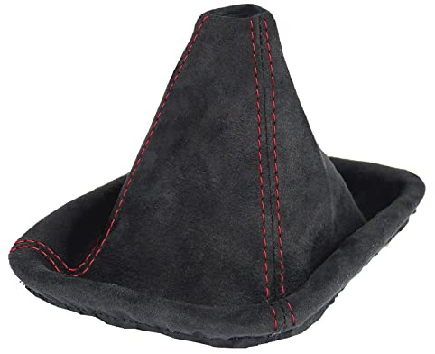 Schaltsack für BMW 3er e46 - Bj. 1998 - 2007 - weiche Mikrofaser - Schwarz - Rot - Schaltmanschette - Manschette für Gangschaltung - Schalthebelmanschette für Schaltgetriebe Abdeckung - A0095
