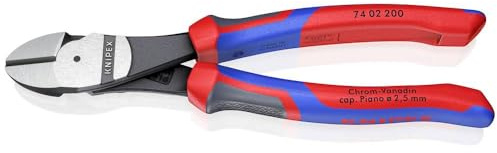 KNIPEX-WERK C. GUSTAV PUTSCH 7402200 - Tronchese a forza laterale, lunghezza 200 mm, pol. per filo piano, con 2 custodie