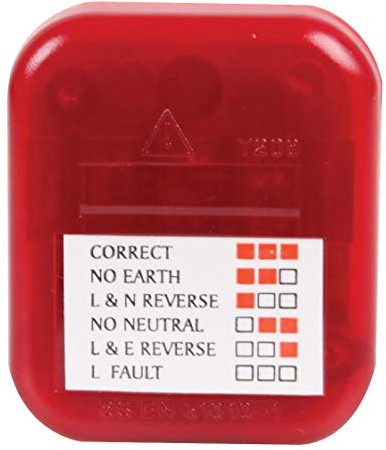PRO ELEC PELB1643 UK Mains Socket Tester ,Red, 13A, 250V 3-Pin