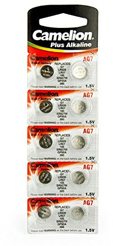10 Camelion AG7 / LR57 / 195 / 395 Knopfzelle Alkaline Alkali Batterie, 10-er Pack, Lange Haltbarkeit (Haltbarkeitsdatum markiert)