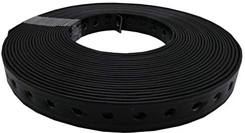 5 Stück Montagelochband, Lochband 19mm x 10m, kunststoffummantelt, schwarz