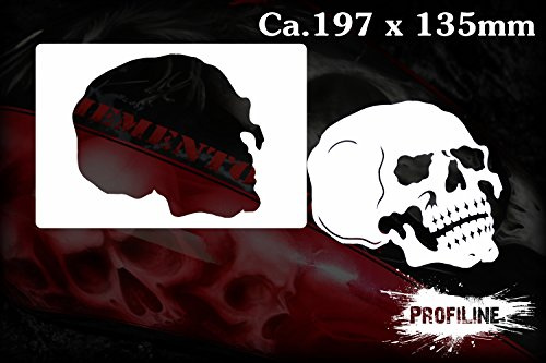 Herterich Products Stencil professionale per aerografo per teschi | Stencil per teschi | Materiale Mylar spesso 0,1-0,2 cm | Riutilizzabile e resistente ai solventi | Per graffiti e progetti artistici