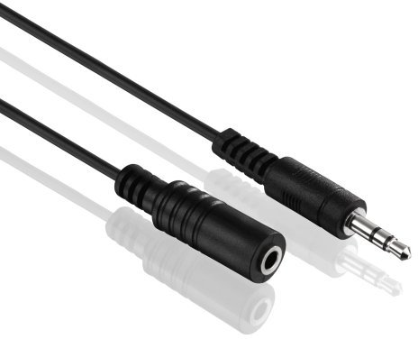 HDSupply AC015-010 Audio Stereo Verlängerungskabel 3,5mm Stecker auf 3,5mm Buchse, Ultra Slim Design, 1,00m, schwarz