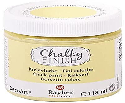 Rayher 38867154 Chalky Finish auf Wasser-Basis, Kreide-Farbe für Shabby-Chic-, Vintage- und Landhaus-Stil-Looks, 118 ml (1er Pack), vanille