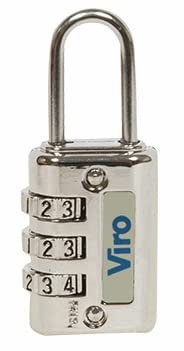 Lucchetto a combinazione Per chiusura di borse, sacche e valigie (Nichelato - corpo mm. 20x32 - arco 20x9 mm.)