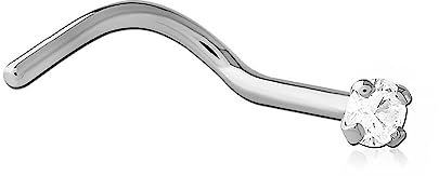 Inoki - Stud de nez acier cristal autrichien griffé 1.5mm - Tige 0.8 mm, Long. 6.5 mm, Élém. 1.5 mm - Cristal