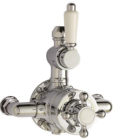 Nuie A3099E Victorian ǀ Traditional Bathroom Thermostatic Shower Twin Exposed Valve, 160mm x 149mm, Chrome, Set of 2 Pieces