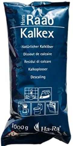 Ha-Ra Kalkex Vorratsbeutel 1 kg I natürlicher Entkalker für Spülkästen Armaturen Wasserkocher u.v.m. I Antikalk-Reiniger aus Zitronensäure I geruchsneutrales Entkalker-Pulver
