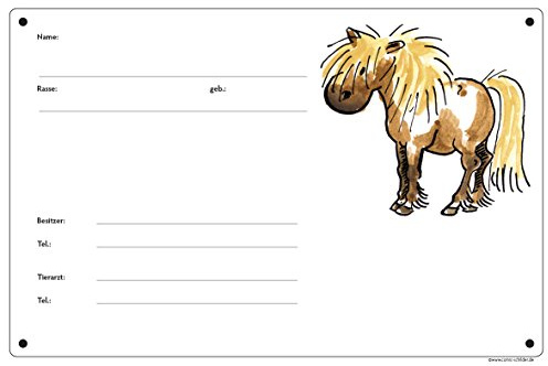Boxenschild/Stalltafel Pony (Fuchs) | 30 x 20 cm, wetterfest, mit lustigem Comic-Motiv