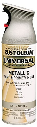 Rust-Oleum 249130 Universal All Surface Metallic Spray Paint, 11 oz, Satin Nickel