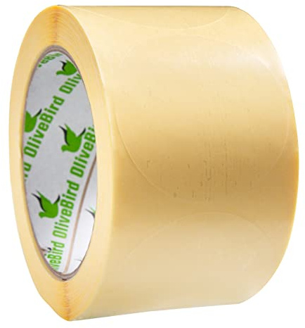 OliveBird 500 Klebepunkte Transparent Rund Etiketten Größe 4 cm Durchmesser/Etiketten Rund 40mm Rollen von 500 Stück Aufkleber