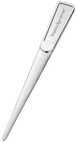 Schmalz Formschöner Brieföffner NEW YORK mit Gravur aus Metall, inkl. Gravur rechteckig Silber glänzend neu
