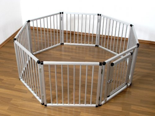 Aluminium Laufstall XL aus 8 Segmenten Welpenauslauf Laufgitter Freilaufgehege Welpenzaun Gehege