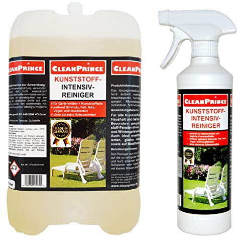 2,5 Litros Kunststoffintensivreiniger Limpiador Intensivo de Plástico Muebles Jardín Grasa las Heces Insectos Del Tiempo Residuos Meteorización,Gan Depósitos Decoloración Muebles Jardín Limpiador