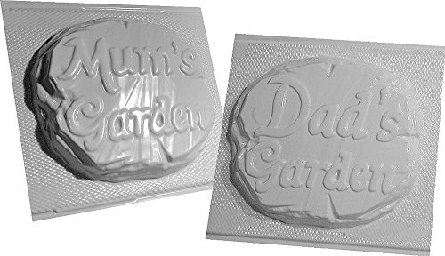 dennycraftmoulds 2 x Concrete Moulds Mum's Garden Dad's Garden SET A