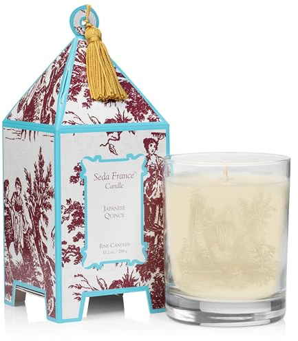 Seda France Classic Toile Pagoda Box Candle, Japanese Quince, 10.2 Ounce