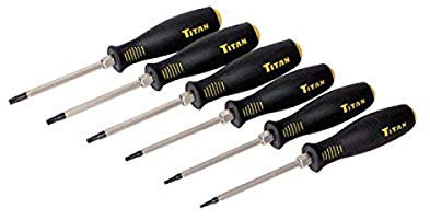 Titan herramientas 17210 Juego de 6 a prueba de manipulaciones Torx Driver Set