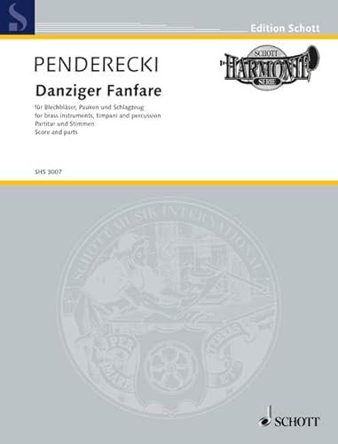 Danziger Fanfare: pour cuivres, timbales et percussion. brass instruments, timpani and percussion. Partition et parties.