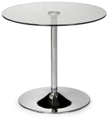 Julian Bowen Kudos Chrome And Glass Pedestal Table - Chrome/Glass Dining Tables