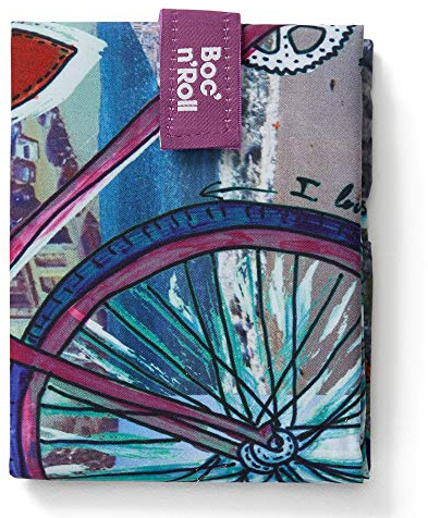 Roll'eat ® | Bolsa Merienda, Porta Bocadillos con Envoltorio Reutilizable, Porta Alimentos Ecológico sin BPA, Bolsa de Tela, Color Bicycle - Boc'n'Roll Teens