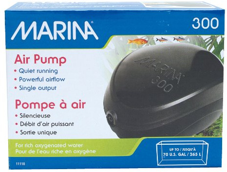 Marina 11118 Durchlüfterpumpe 300, für Aquarien bis 265L, Schwarz
