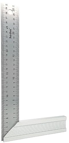 hedue® Schreinerwinkel mit Anschlag - Winkel Anschlagwinkel 45°, Tischlerwinkel, 90 Grad Winkel 300 x 40 x 1 mm