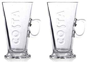 Costa V Shapped Latte Glasses 2 Pack Genuine Product Size Large 440ml