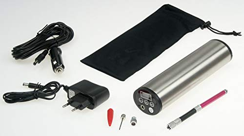 ChiliTec 21329 Hochleistungs Luftpumpe mit LiIon Akku Display, Druckeinstellung, KFZ-Adapter