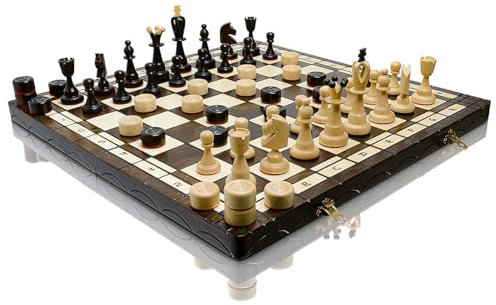 Master of Chess RIESIGE 50cm / 20in größte hölzerne Schach-Set und Dame / Entwürfe Spiel, handgefertigte Klassische Schachspiel
