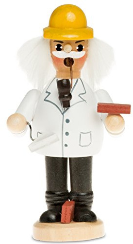 SIKORA Räuchermännchen aus Holz Rääucherfigur Deko Weihnachtsfigur Verschiedene Motive - RM-C, Farbe/Modell:C12 weiß - Maurer, Höhe in cm:Höhe ca. 13.5 cm